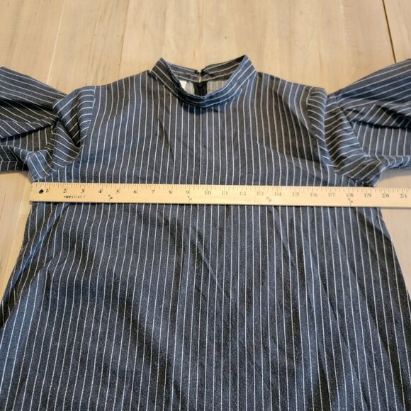 Belcorpo Dress Women’s Dark Gray White Striped Minimalist Boho Modest Sz S / M - Picture 4 of 11